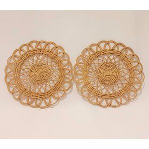 Small 6" Round Woven Wall Decor Set of 4